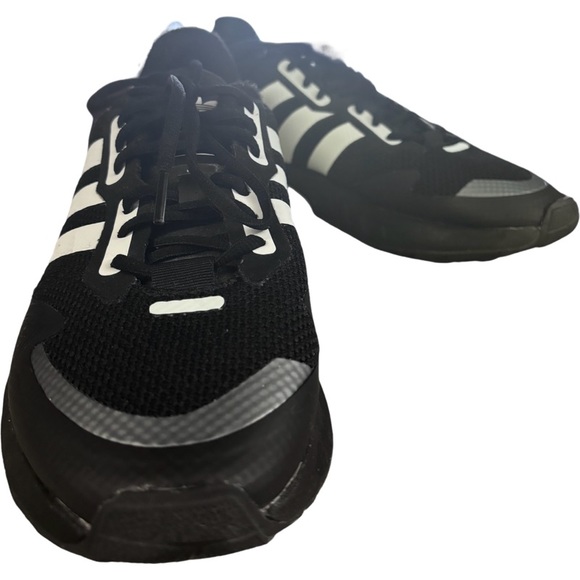 Adidas ZX 1K BOOST CORE BLACK / CLOUD WHITE / BLACK SILVER METALLIC Size 9 - Picture 6 of 10